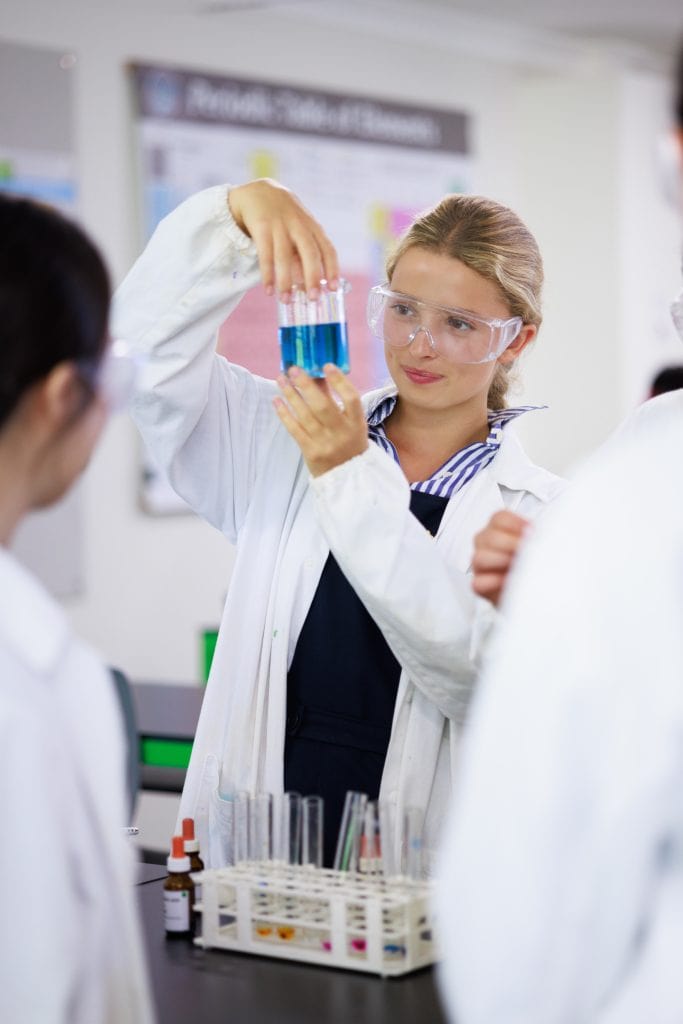 A senior school student undertaking science experiments - why choose St Catherine's
